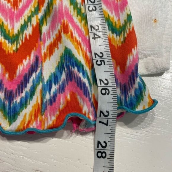 Medium 10/12 Madison Q Reversible Flared Floral ChevronSleeveless A Line Dress - Picture 13 of 14